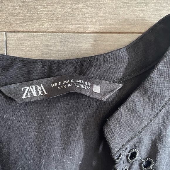 Zara Openwork Embroidered Dress - Black (S) - Picture 4 of 6